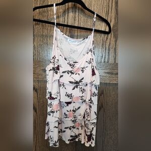 Bearsland Blush Pink Floral Ruffle Tiered NURSING Tank